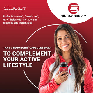 NAD+BURN® 60 Capsules | Lose Weight, Burn Fat, Boost Energy & Enhance Anti-Aging Support Cellregen